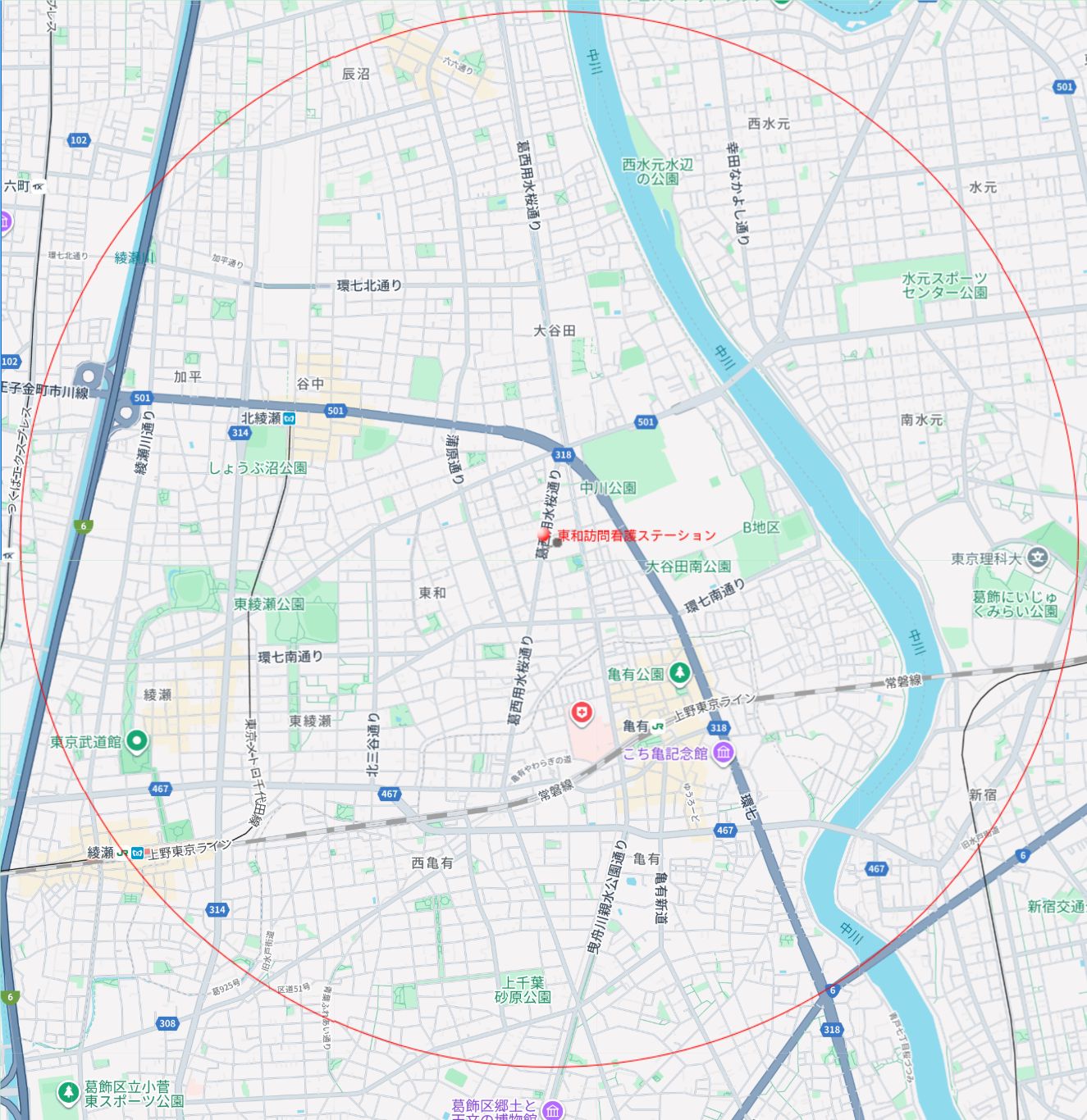 東和訪問看護ステーションエリア